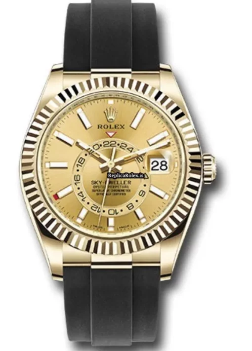 Cool Copies Rolex Sky-dweller 326238 Caliber 9001 Automatic Movement 42mm Yellow Gold Case Mens/unisex Watch