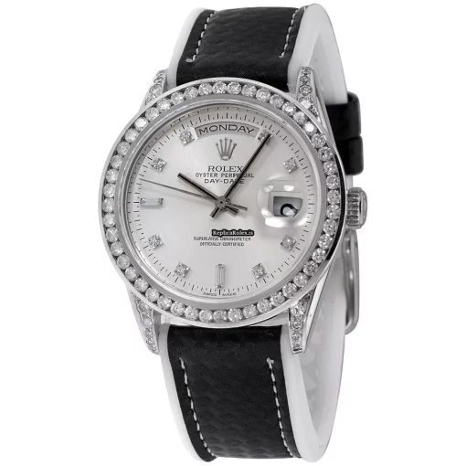 Fabulous Fake Rolex Day-date Self Winding Automatic 36mm White Gold Case Mens/unisex Watch
