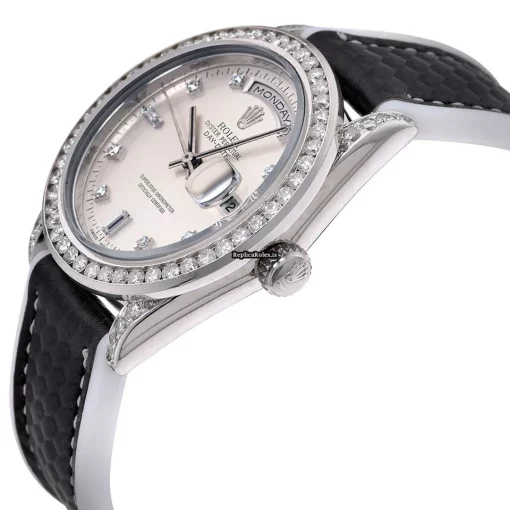 Fabulous Fake Rolex Day-date Self Winding Automatic 36mm White Gold Case Mens/unisex Watch - Image 3