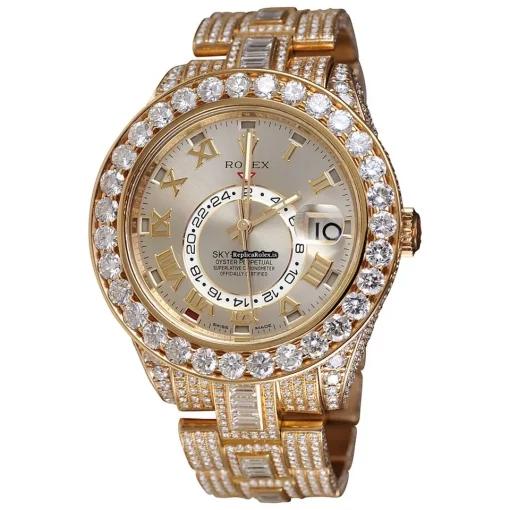 Offering Replica Rolex Sky-dweller 326935 Caliber 9001 Automatic Movement 42mm Rose Gold Case Mens/unisex Watch