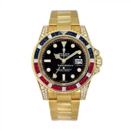Design Replica Rolex Gmt-master II 116758saru Automatic Movement 40mm Yellow Gold Case Mens/unisex Watch
