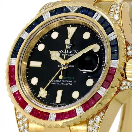 Design Replica Rolex Gmt-master II 116758saru Automatic Movement 40mm Yellow Gold Case Mens/unisex Watch - Image 2