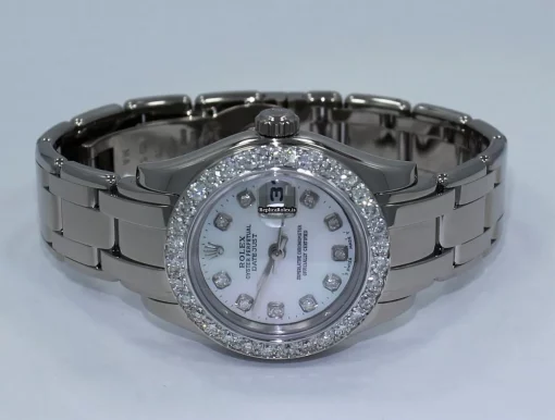 Recommend Replica Rolex Lady-datejust Pearlmaster 80319 Automatic Movement 29mm White Gold Case Womens Watch - Image 11
