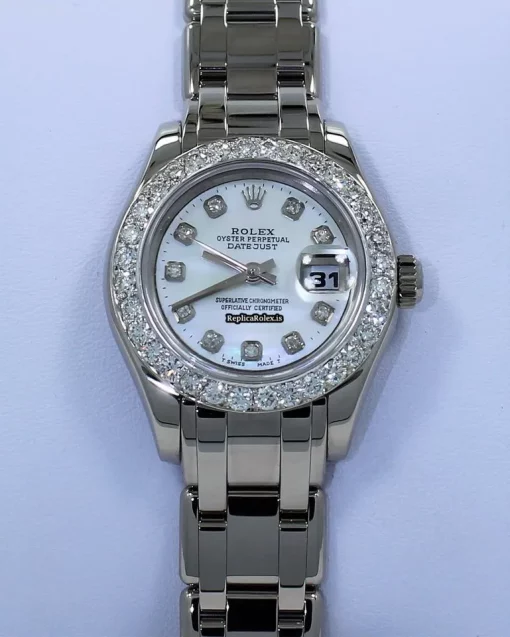 Recommend Replica Rolex Lady-datejust Pearlmaster 80319 Automatic Movement 29mm White Gold Case Womens Watch - Image 2