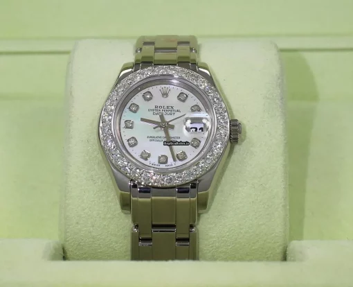 Recommend Replica Rolex Lady-datejust Pearlmaster 80319 Automatic Movement 29mm White Gold Case Womens Watch - Image 7