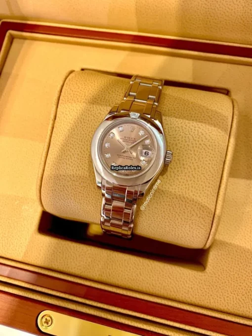 Durable Copies Rolex Lady-datejust Pearlmaster 80329 Automatic Movement 29mm White Gold Case Womens Watch