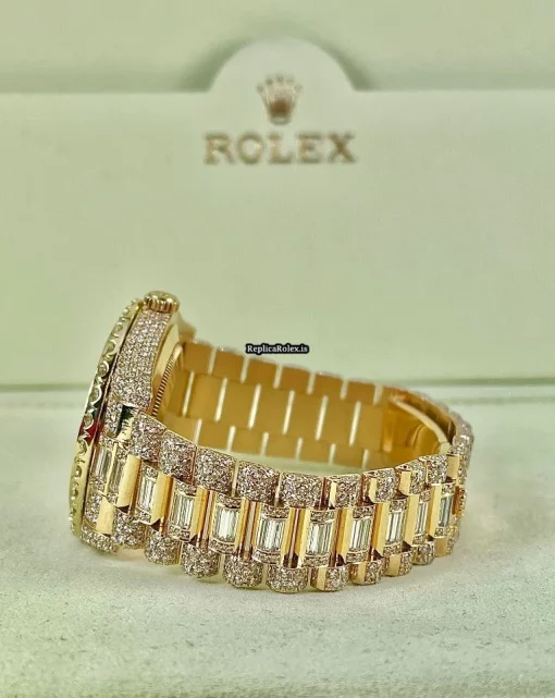 Awesome Fake Rolex Day-date II 218238 Caliber 3156 Automatic Movement 41mm Yellow Gold Case Mens/unisex Watch - Image 2