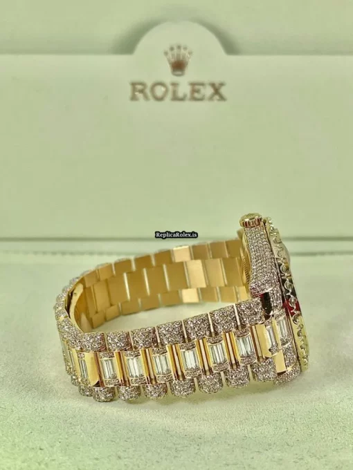 Awesome Fake Rolex Day-date II 218238 Caliber 3156 Automatic Movement 41mm Yellow Gold Case Mens/unisex Watch - Image 3