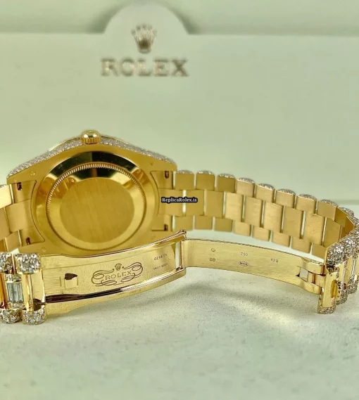 Awesome Fake Rolex Day-date II 218238 Caliber 3156 Automatic Movement 41mm Yellow Gold Case Mens/unisex Watch - Image 5