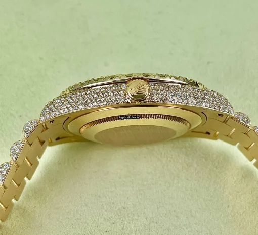 Awesome Fake Rolex Day-date II 218238 Caliber 3156 Automatic Movement 41mm Yellow Gold Case Mens/unisex Watch - Image 7