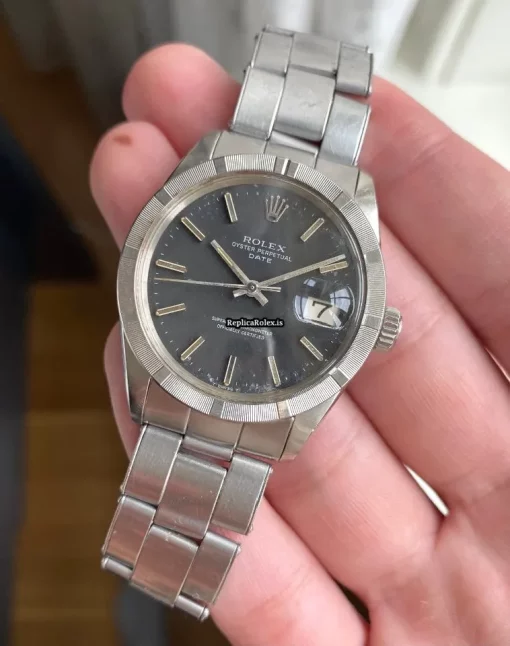 Cheap Replica Rolex Oyster Perpetual Date 1501 Caliber 1570 Automatic Movement 34x42mm Steel Case Mens/unisex Watch - Image 5
