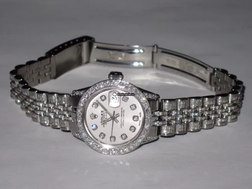 Stylish Copies Rolex Datejust Self Winding Automatic 26mm Steel Case Womens Watch - Image 4