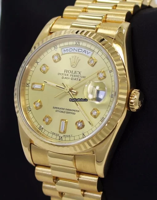 Fine Imitation Rolex Day-date 36 18238 Automatic Movement 36mm Yellow Gold Case Watch - Image 3