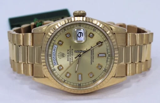 Fine Imitation Rolex Day-date 36 18238 Automatic Movement 36mm Yellow Gold Case Watch - Image 8