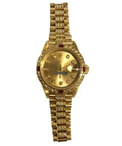 Unique Fake Rolex Datejust Caliber 2135 Automatic Movement 26mm Yellow Gold Case Womens Watch