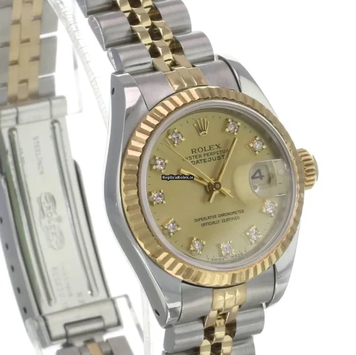 Attractive Clone Rolex Lady-datejust 69173 Caliber 2135 Automatic Movement 26mm Gold/steel Case Womens Watch - Image 3