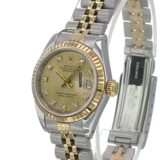 Attractive Clone Rolex Lady-datejust 69173 Caliber 2135 Automatic Movement 26mm Gold/steel Case Womens Watch - Image 4