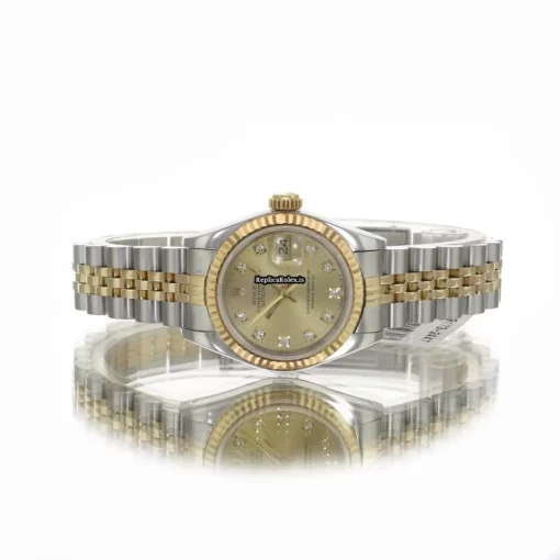 Attractive Clone Rolex Lady-datejust 69173 Caliber 2135 Automatic Movement 26mm Gold/steel Case Womens Watch - Image 8