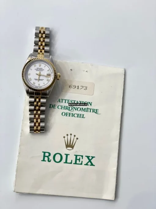 Lovely Clone Rolex Lady-datejust 69173 Caliber 2135 Automatic Movement 26mm Gold/steel Case Womens Watch - Image 8