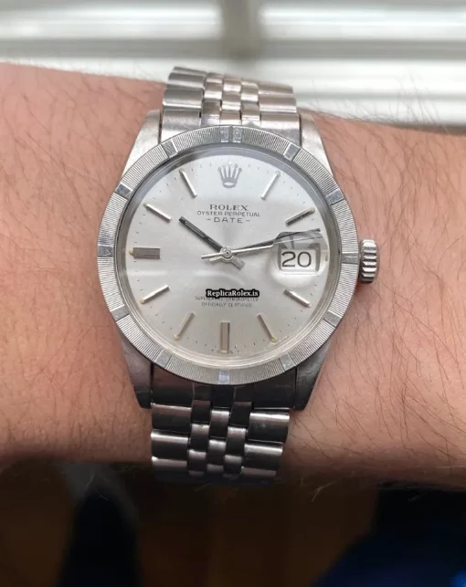 Lovely Fake Rolex Oyster Perpetual Date 1501 Caliber 1570 Automatic Movement 34x42mm Steel Case Mens/unisex Watch - Image 10