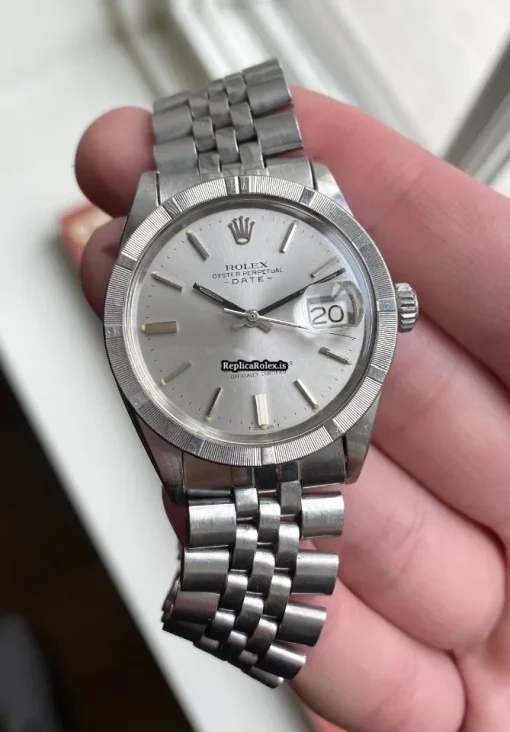 Lovely Fake Rolex Oyster Perpetual Date 1501 Caliber 1570 Automatic Movement 34x42mm Steel Case Mens/unisex Watch - Image 4