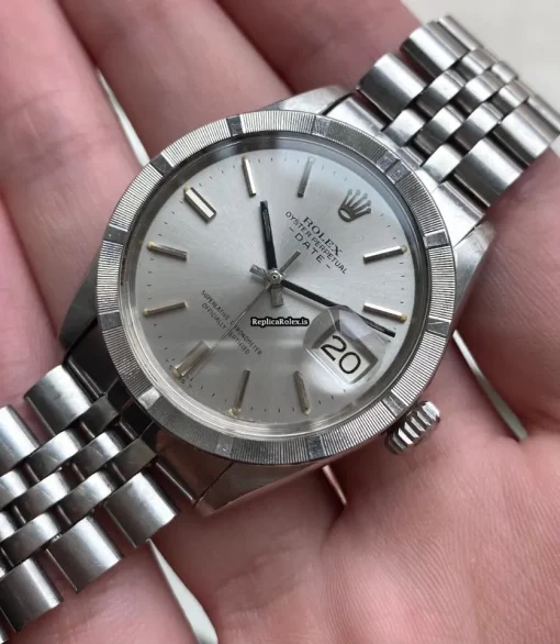 Lovely Fake Rolex Oyster Perpetual Date 1501 Caliber 1570 Automatic Movement 34x42mm Steel Case Mens/unisex Watch - Image 6