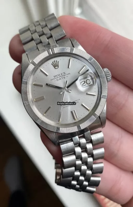 Lovely Fake Rolex Oyster Perpetual Date 1501 Caliber 1570 Automatic Movement 34x42mm Steel Case Mens/unisex Watch - Image 7