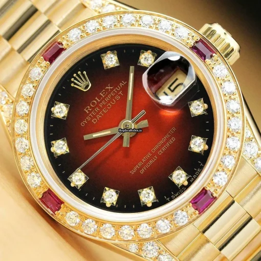 Excellent Replica Rolex Lady-datejust 69178 Caliber 2135 Automatic Movement 26mm Yellow Gold Case Womens Watch