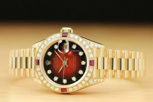 Excellent Replica Rolex Lady-datejust 69178 Caliber 2135 Automatic Movement 26mm Yellow Gold Case Womens Watch - Image 3