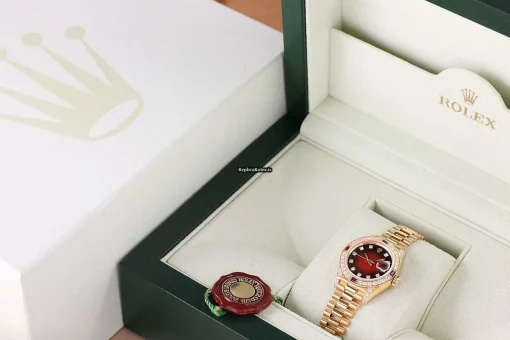 Excellent Replica Rolex Lady-datejust 69178 Caliber 2135 Automatic Movement 26mm Yellow Gold Case Womens Watch - Image 6