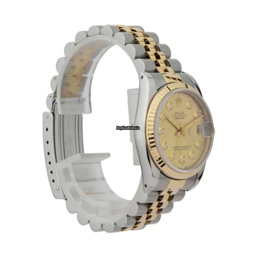 Luxury Replica Rolex Lady-datejust 68273 Caliber 2135 Automatic Movement 31mm Gold/steel Case Womens Watch - Image 6