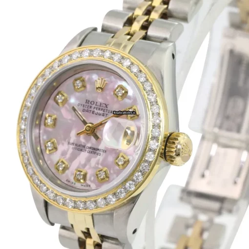 Distinctive Replica Rolex Lady-datejust 69173 Caliber 2135 Automatic Movement 26mm Gold/steel Case Womens Watch - Image 4