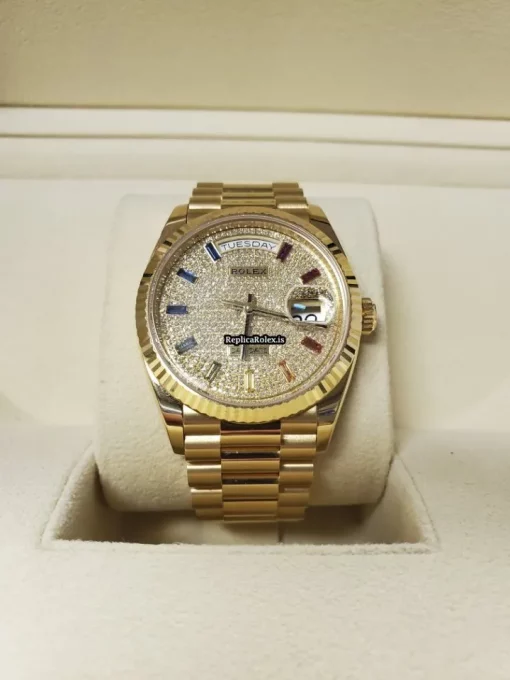 1:1 Fake Rolex Day-date 128238rbr Automatic Movement Yellow Gold Case Mens/unisex Watch - Image 2