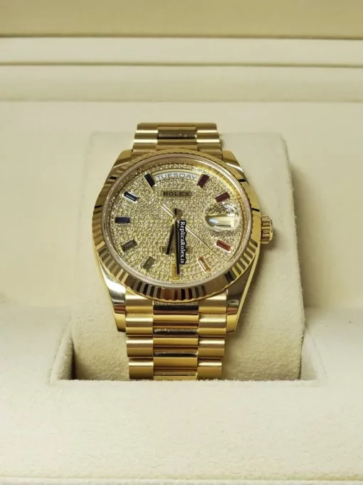 1:1 Fake Rolex Day-date 128238rbr Automatic Movement Yellow Gold Case Mens/unisex Watch - Image 4