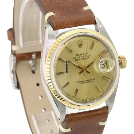 Incredible Fake Rolex Datejust 1601 Caliber 1570 Automatic Movement 36mm Gold/steel Case Mens/unisex Watch - Image 2