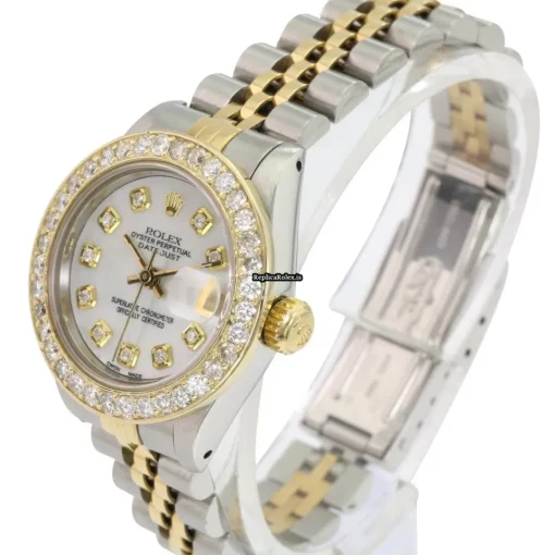 Defect Replica Rolex Lady-datejust 69173 Caliber 2135 Automatic Movement 26mm Gold/steel Case Womens Watch - Image 2