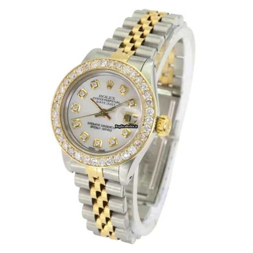 Defect Replica Rolex Lady-datejust 69173 Caliber 2135 Automatic Movement 26mm Gold/steel Case Womens Watch - Image 4