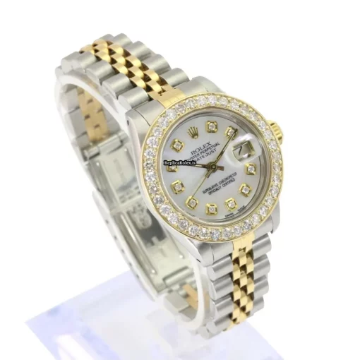 Defect Replica Rolex Lady-datejust 69173 Caliber 2135 Automatic Movement 26mm Gold/steel Case Womens Watch - Image 5
