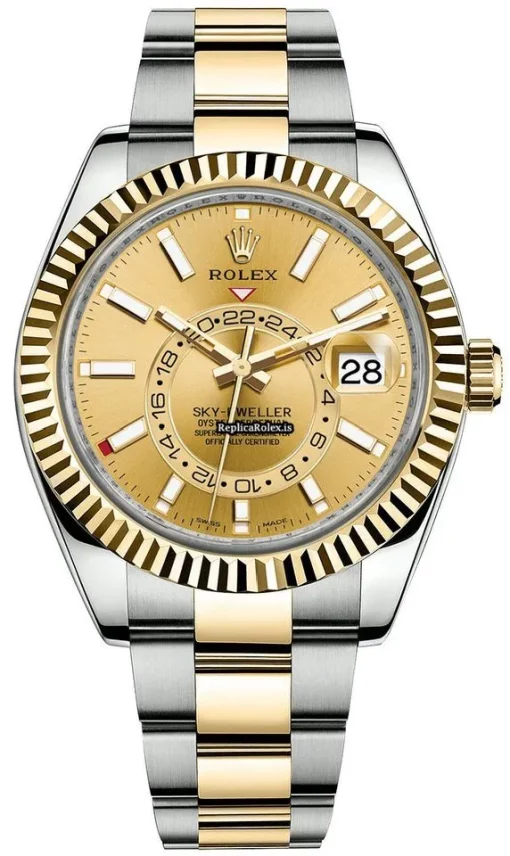 Cheap Replica Rolex Sky-dweller 326933 Caliber 9001 Automatic Movement 42mm Yellow Gold Case Mens/unisex Watch