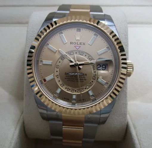 Cheap Replica Rolex Sky-dweller 326933 Caliber 9001 Automatic Movement 42mm Yellow Gold Case Mens/unisex Watch - Image 3