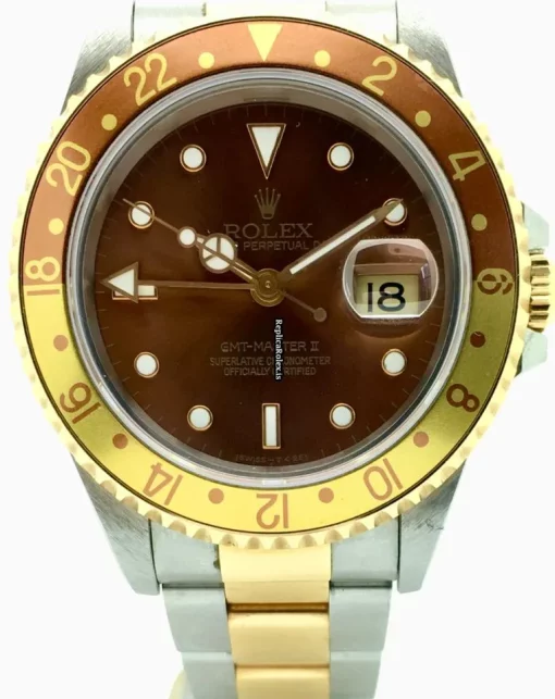 Fabulous Replica Rolex Gmt-master II 16713 Caliber 3135 Automatic Movement 40mm Gold/steel Case Watch - Image 2