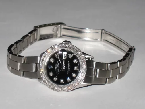 Excellent Fake Rolex Datejust Self Winding Automatic 26mm Steel Case Womens Watch - Image 3