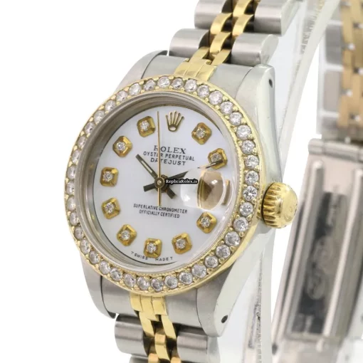 Suitable Fake Rolex Lady-datejust 69173 Caliber 2135 Automatic Movement 26mm Gold/steel Case Womens Watch - Image 2