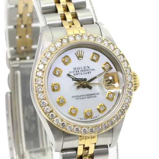 Suitable Fake Rolex Lady-datejust 69173 Caliber 2135 Automatic Movement 26mm Gold/steel Case Womens Watch - Image 3