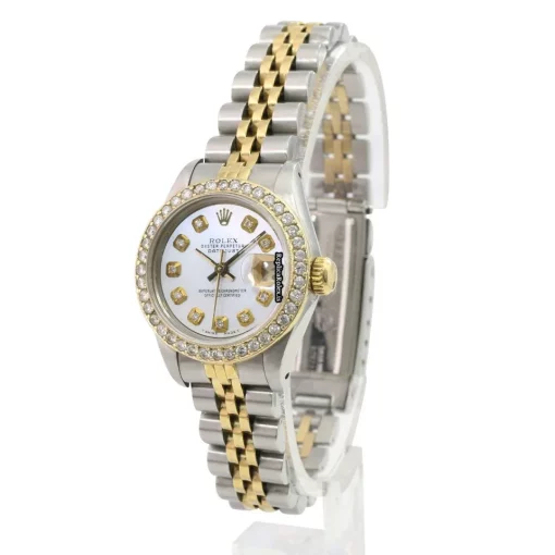 Suitable Fake Rolex Lady-datejust 69173 Caliber 2135 Automatic Movement 26mm Gold/steel Case Womens Watch - Image 5
