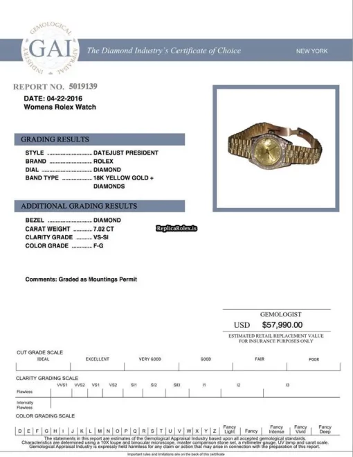 Great Replica Rolex Datejust Self Winding Automatic 26mm Yellow Gold Case Womens Watch - Image 2