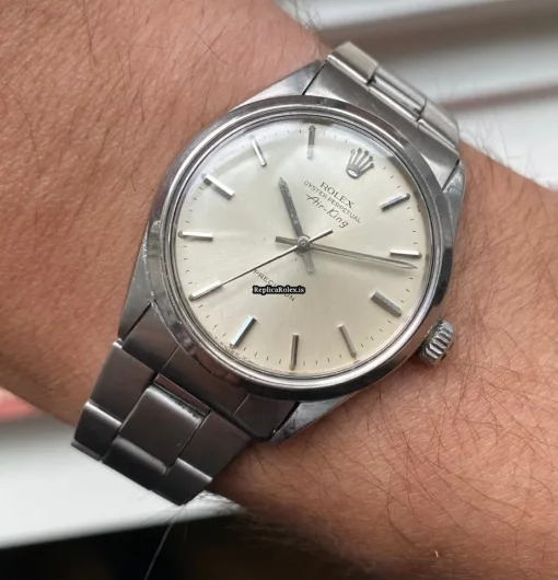 Fabulous Replica Rolex Air King Precision 5500 Caliber 1520 Automatic Movement 34mm Steel Case Mens/unisex Watch - Image 9