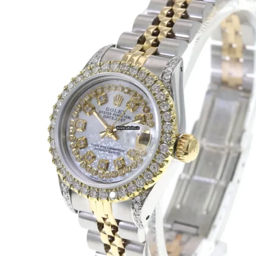 Excellent Fakes Rolex Lady-datejust 69173 Caliber 2135 Automatic Movement 26mm Gold/steel Case Womens Watch - Image 3