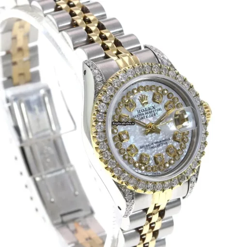 Excellent Fakes Rolex Lady-datejust 69173 Caliber 2135 Automatic Movement 26mm Gold/steel Case Womens Watch - Image 5