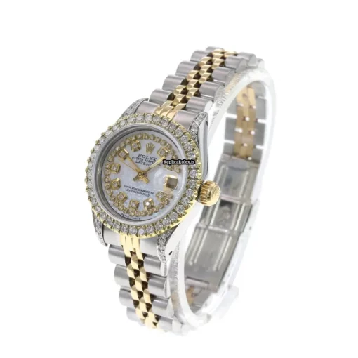 Excellent Fakes Rolex Lady-datejust 69173 Caliber 2135 Automatic Movement 26mm Gold/steel Case Womens Watch - Image 6